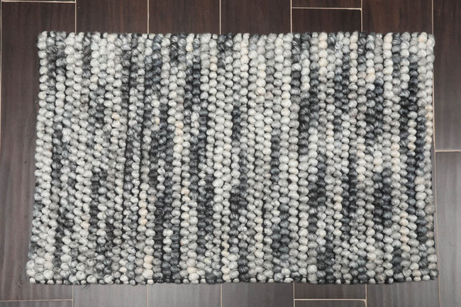 Multi-size Shades of Gray Hand Made Mat – Washable, Stain Resistant, Easy to Clean 100% Polyester Main Image