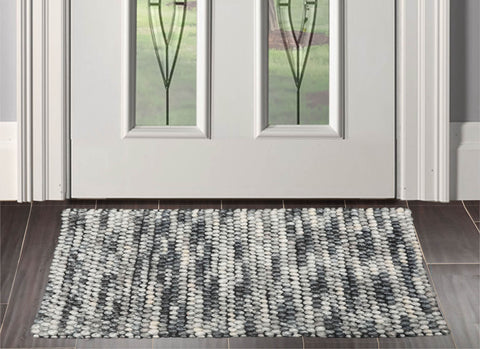 Multi-size Shades of Gray Hand Made Mat – Washable, Stain Resistant, Easy to Clean 100% Polyester