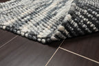Multi Size Shades of Gray Color Hand Made Mat 100% Polyester� Modern & Contemporary Oriental Rug