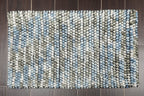 Multi Size Gray Ivory Blue Color Hand Made Mat 100% Polyester� Modern & Contemporary Oriental Rug