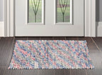 Multi Size Pink Purple Green Color Hand Made Mat 100% Polyester� Modern & Contemporary Oriental Rug