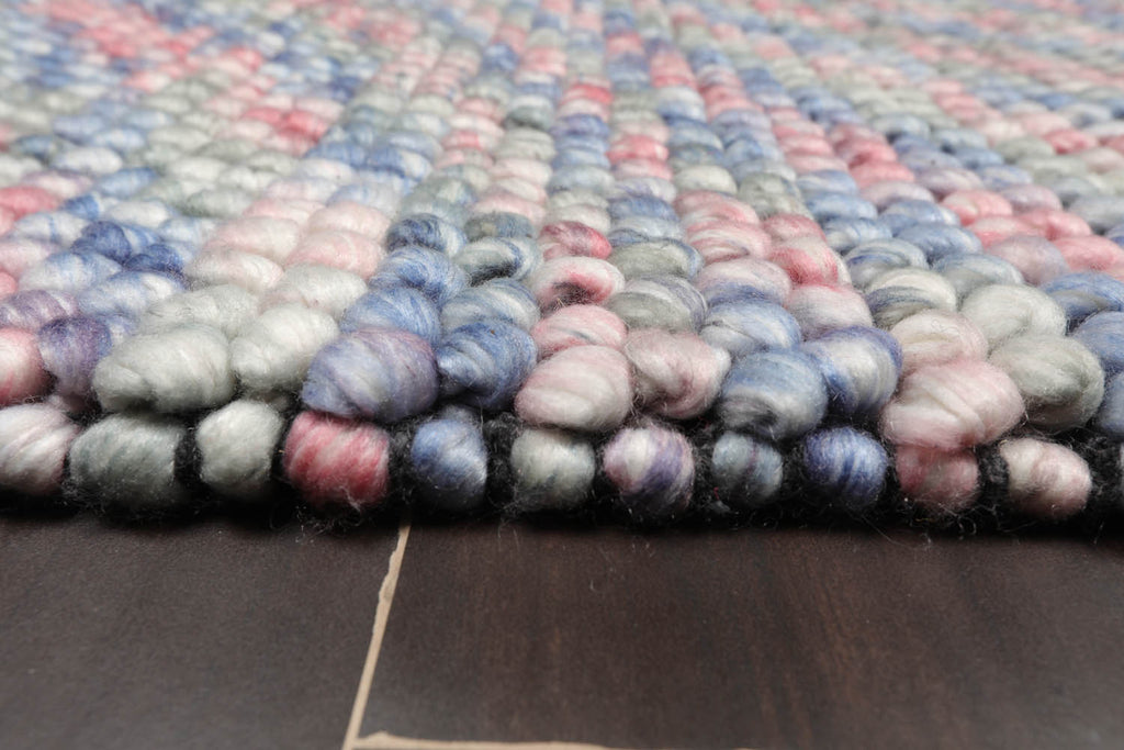 Multi Size Pink Purple Green Color Hand Made Mat 100% Polyester� Modern & Contemporary Oriental Rug