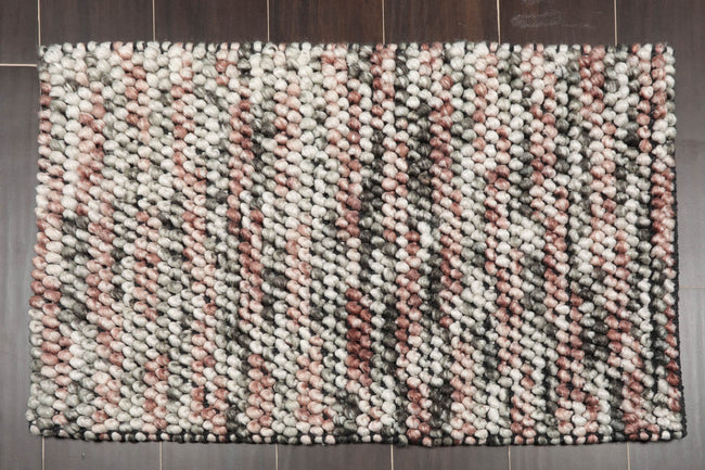 Multi-Size Beige & Rust Hand-Made Braided Polyester Rug – Washable Stain-Resistant Modern Mat Main Image