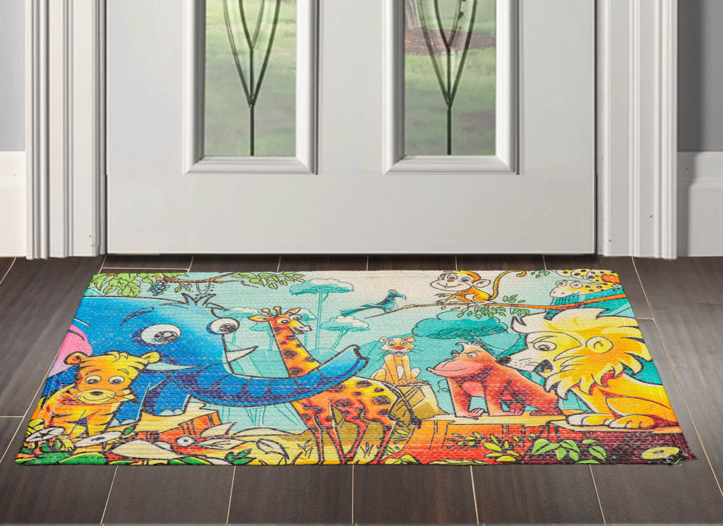2x3 Multi Color, , Color Hand Made Braided Mat 100% Polyester� Modern & Contemporary Oriental Rug