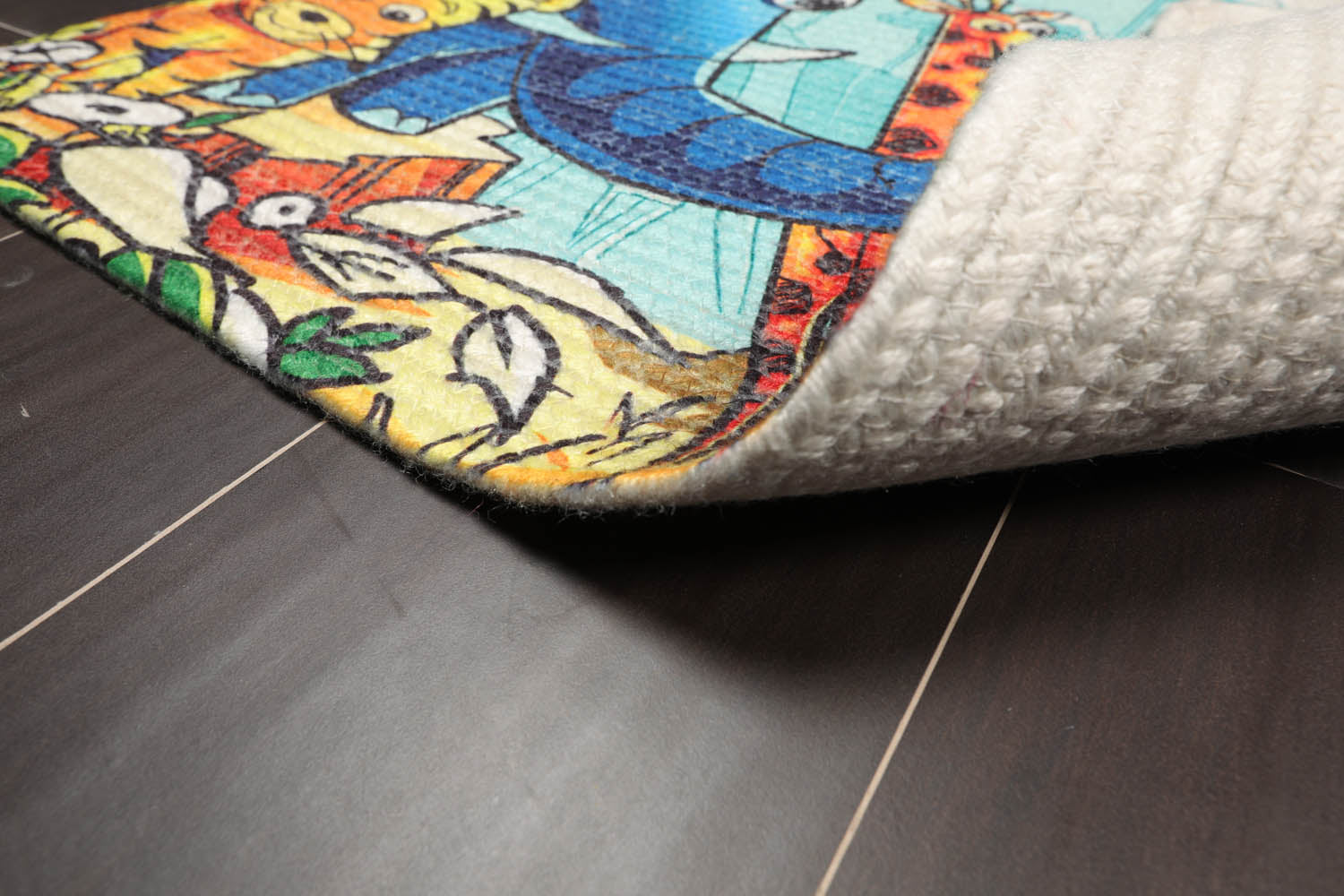 2x3 Multi Color, , Color Hand Made Braided Mat 100% Polyester� Modern & Contemporary Oriental Rug