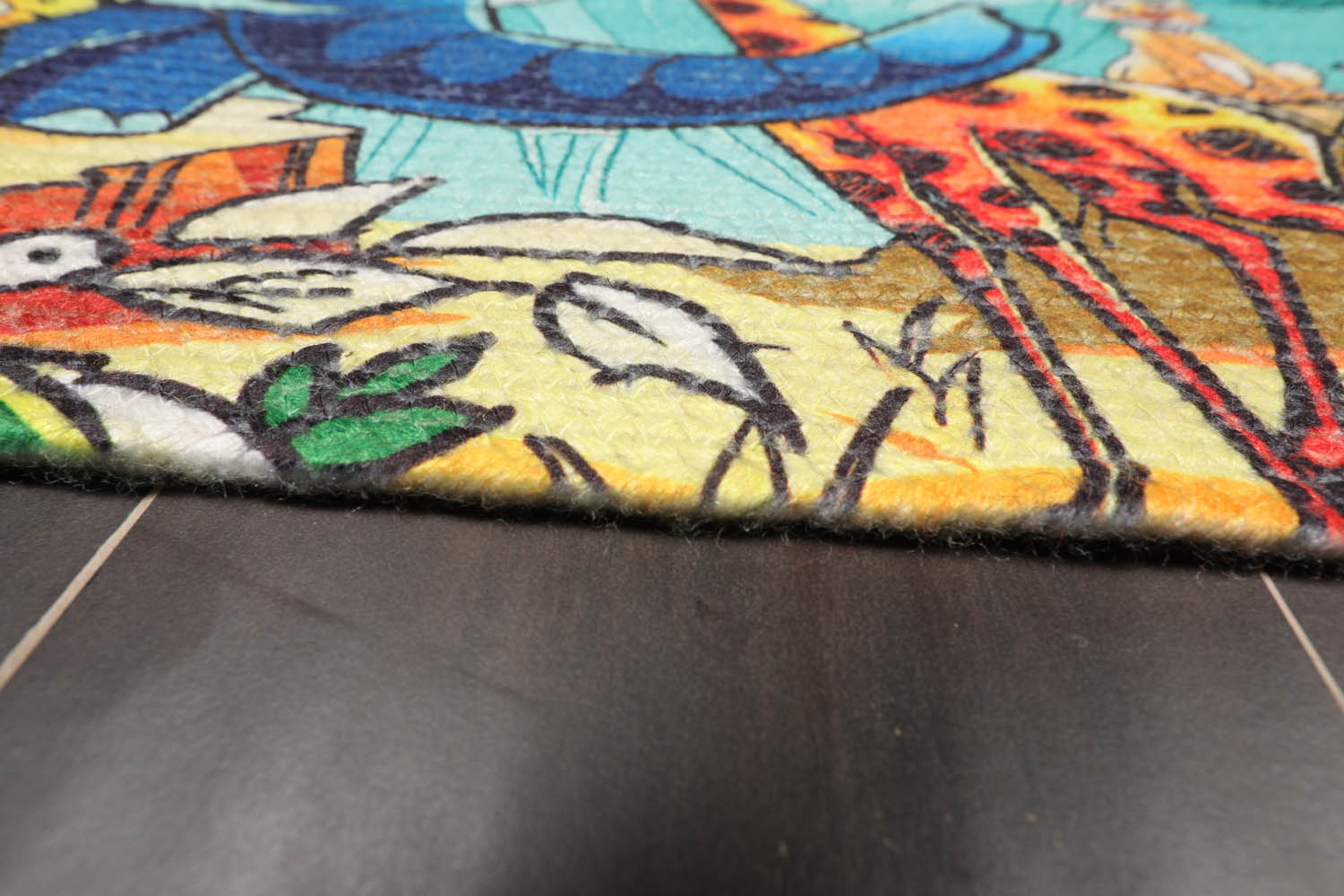 2x3 Multi Color, , Color Hand Made Braided Mat 100% Polyester� Modern & Contemporary Oriental Rug