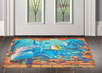 2x3 Multi Color, , Color Hand Made Braided Mat 100% Polyester� Modern & Contemporary Oriental Rug