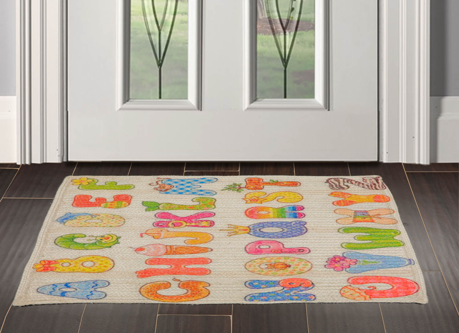 2x3 Multi Color, , Color Hand Made Braided Mat 100% Polyester� Modern & Contemporary Oriental Rug Main image