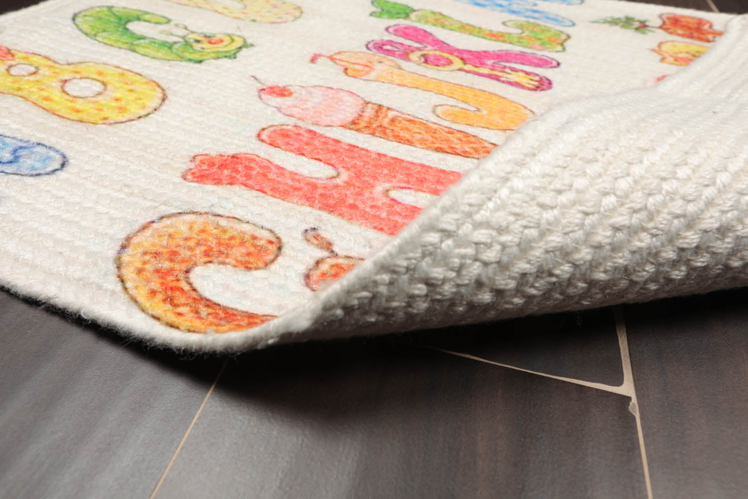 2x3 Multi Color, , Color Hand Made Braided Mat 100% Polyester� Modern & Contemporary Oriental Rug