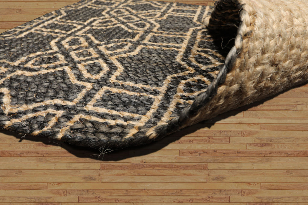 2x3 Brown, Beige, Color Hand Made Braided Mat Handspun Jute Modern & Contemporary Oriental Rug