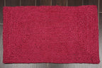 2x3 Burgundy, , Color Hand Made Braided Mat Handspun Jute Modern & Contemporary Oriental Rug