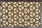 2x3 Tan, Green, Brown Color Hand Made Braided Mat Handspun Jute Modern & Contemporary Oriental Rug