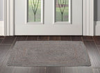 2x3 Gray, , Color Hand Made Braided Mat Handspun Jute Modern & Contemporary Oriental Rug