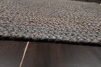 2x3 Gray, , Color Hand Made Braided Mat Handspun Jute Modern & Contemporary Oriental Rug