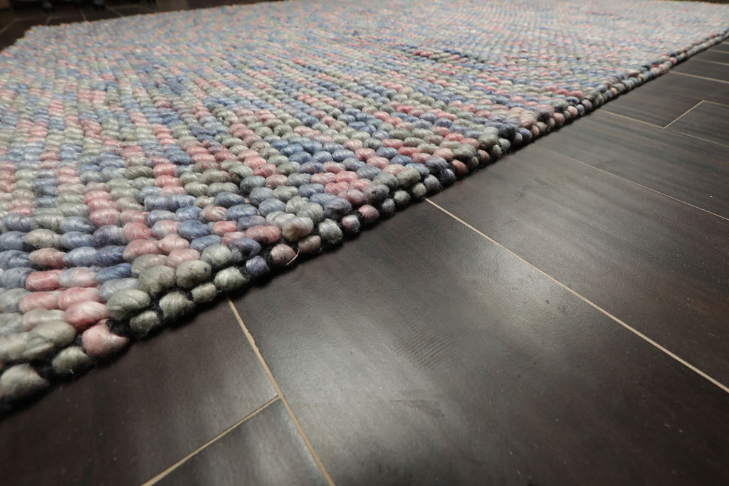 5x7 Blue, Pale Pink, Aqua Color Hand Tufted Oriental Area Rug Polyster/Cotton Blend Contemporary Oriental Rug