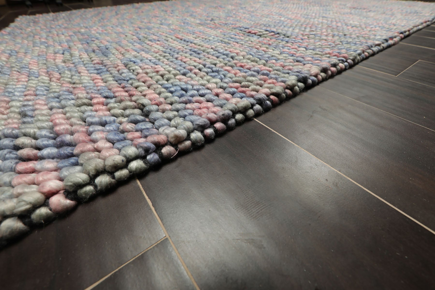 5x7 Blue, Pale Pink, Aqua Color Hand Tufted Oriental Area Rug Polyster/Cotton Blend Contemporary Oriental Rug