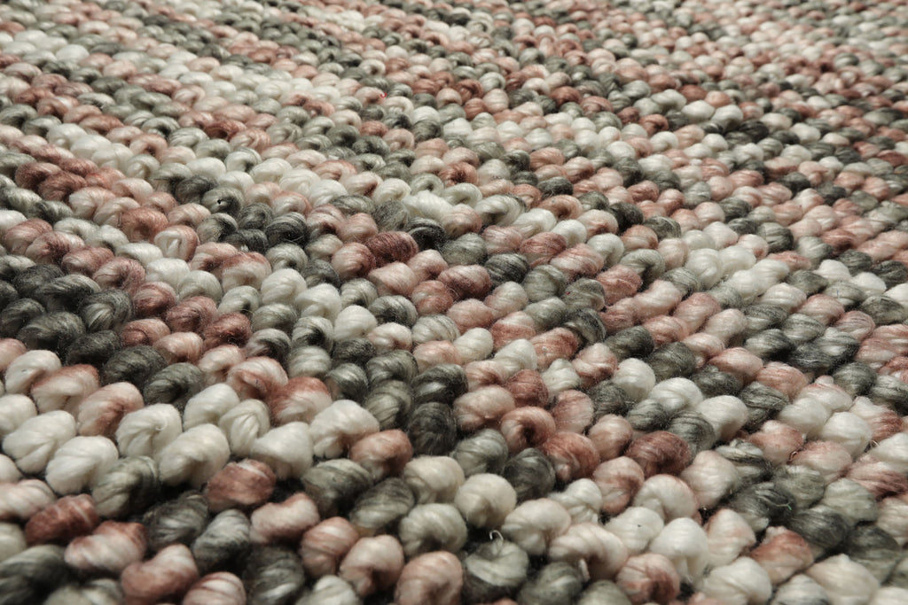 5x7 Ivory, Gray, Rust Color Hand Tufted Oriental Area Rug Polyster/Cotton Blend Contemporary Oriental Rug