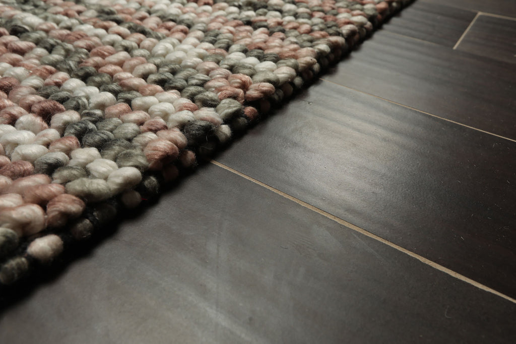 5x7 Ivory, Gray, Rust Color Hand Tufted Oriental Area Rug Polyster/Cotton Blend Contemporary Oriental Rug