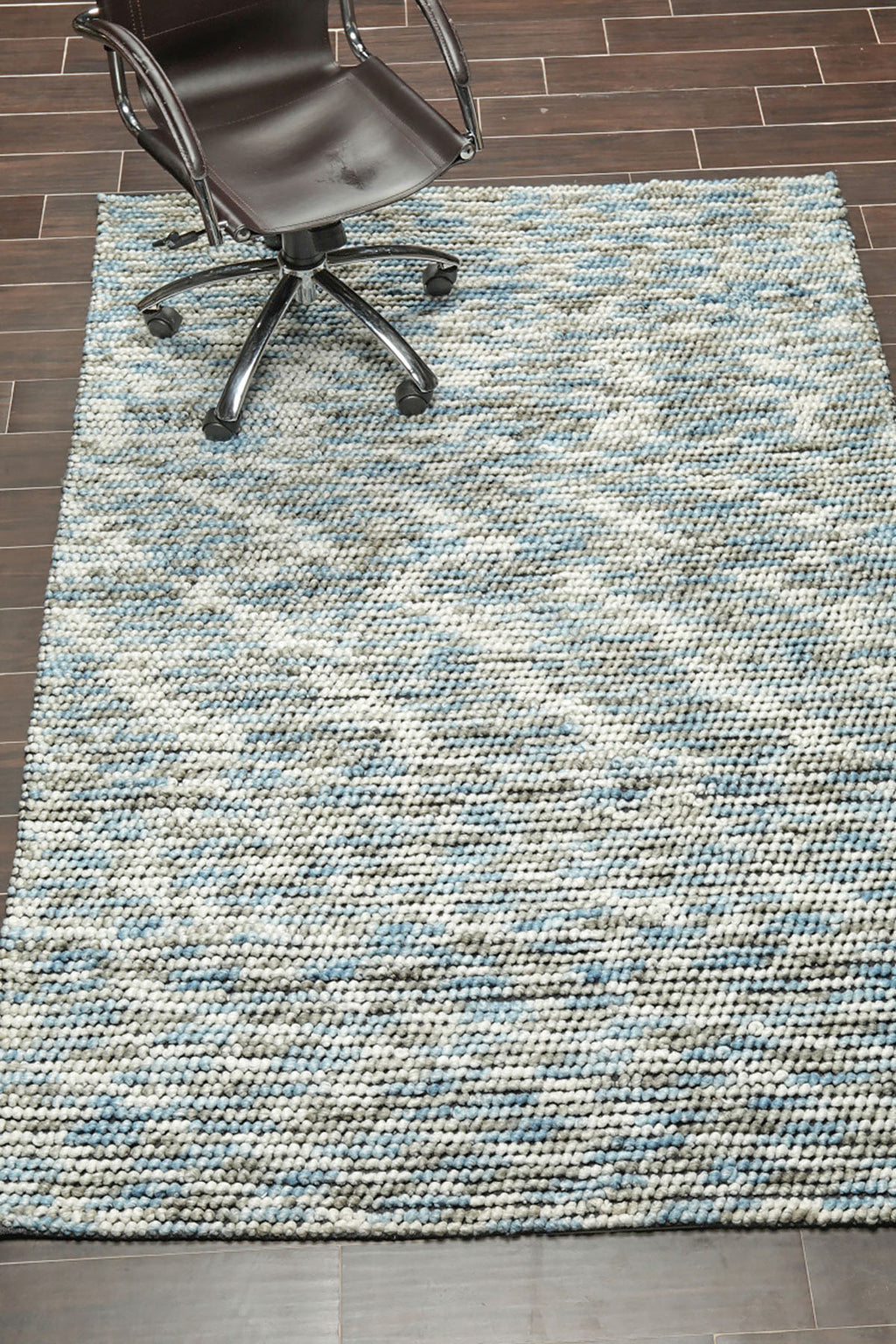 5x7 Ivory, Blue, Gray Color Hand Tufted Oriental Area Rug Polyster/Cotton Blend Contemporary Oriental Rug