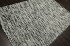 5x7 Ivory, Slate, Color Hand Tufted Oriental Area Rug Polyster/Cotton Blend Contemporary Oriental Rug