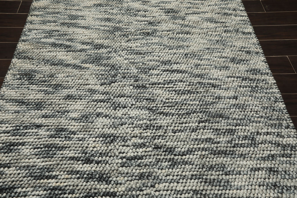 5x7 Ivory, Slate, Color Hand Tufted Oriental Area Rug Polyster/Cotton Blend Contemporary Oriental Rug