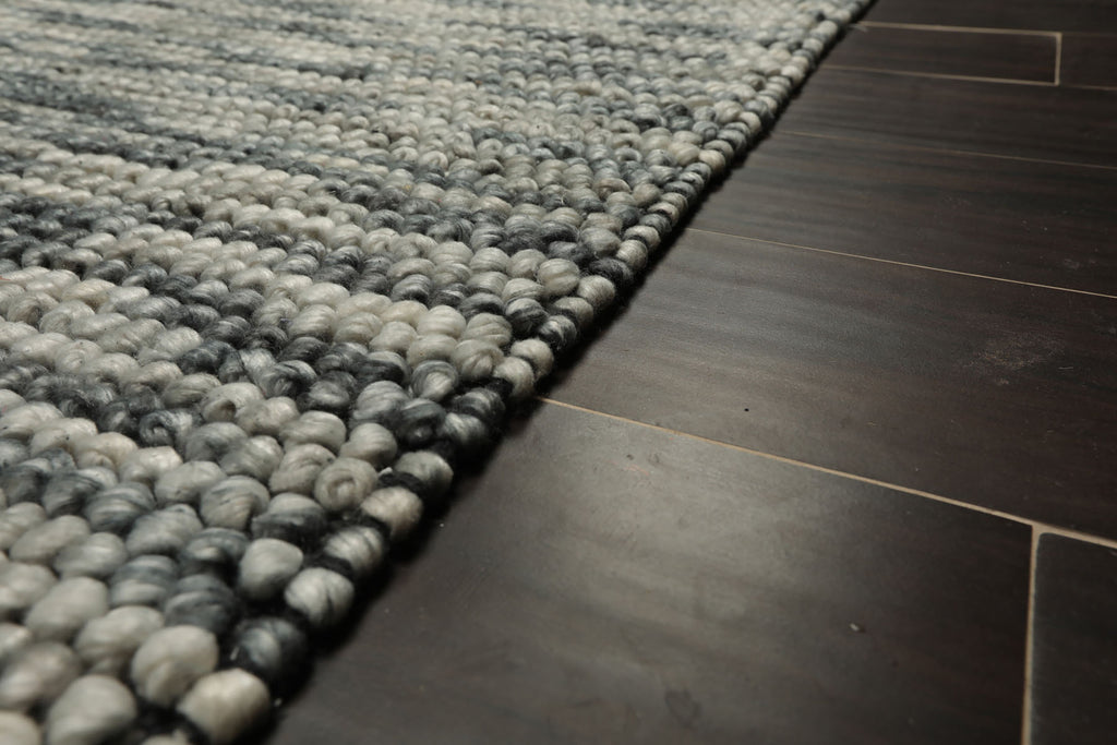 5x7 Ivory, Slate, Color Hand Tufted Oriental Area Rug Polyster/Cotton Blend Contemporary Oriental Rug