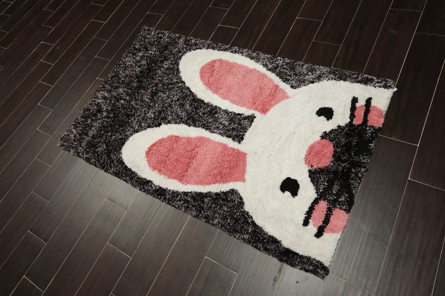 3x5 Gray, Black, Ivory Color Hand Tufted Oriental Area Rug Polyster/Cotton Blend Novelty Oriental Rug