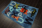 3x5 Blue, Multi, Color Hand Tufted Oriental Area Rug Polyster/Cotton Blend Novelty Oriental Rug