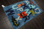 3x5 Blue, Multi, Color Hand Tufted Oriental Area Rug Polyster/Cotton Blend Novelty Oriental Rug