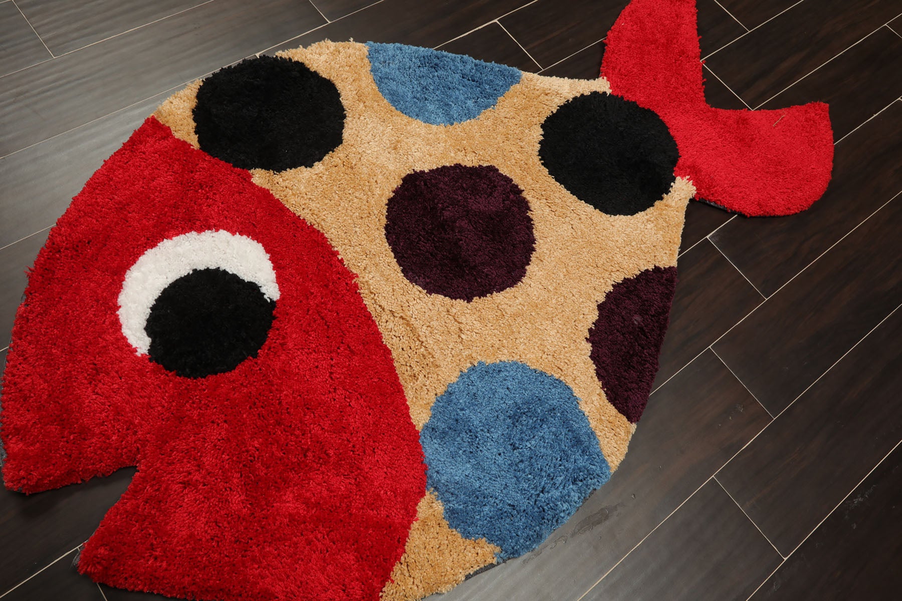 3x5 Red, Multi, Color Hand Tufted Oriental Area Rug Polyster/Cotton Blend Novelty Oriental Rug