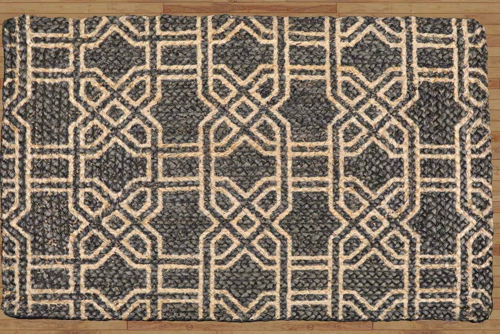 2x3 Brown, Beige, Color Hand Made Braided Mat Handspun Jute Modern & Contemporary Oriental Rug