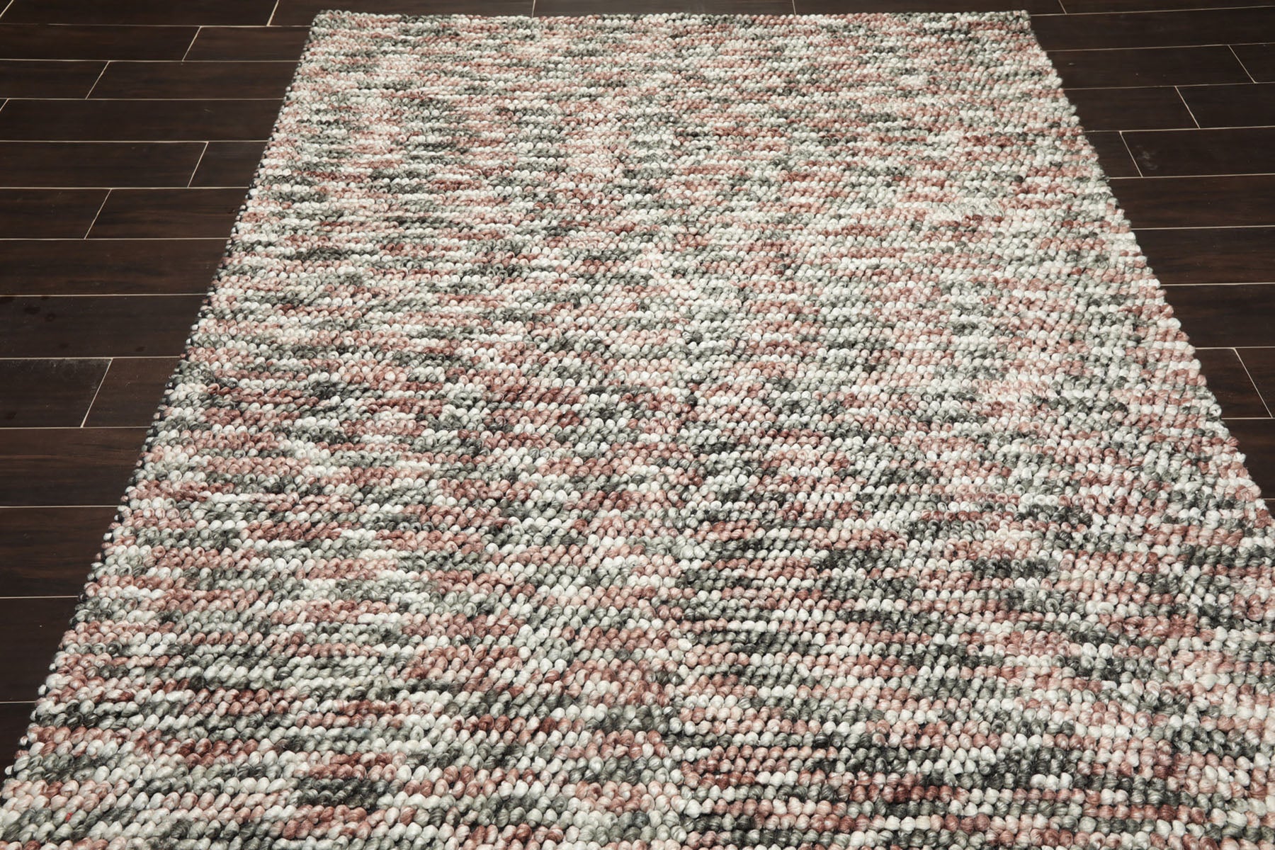 5x7 Ivory, Gray & Rust Hand Tufted Oriental Area Rug – Polyester Cotton Blend Contemporary Rug Secondary image