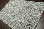5x7 Ivory, Slate, Color Hand Tufted Oriental Area Rug Polyster/Cotton Blend Contemporary Oriental Rug