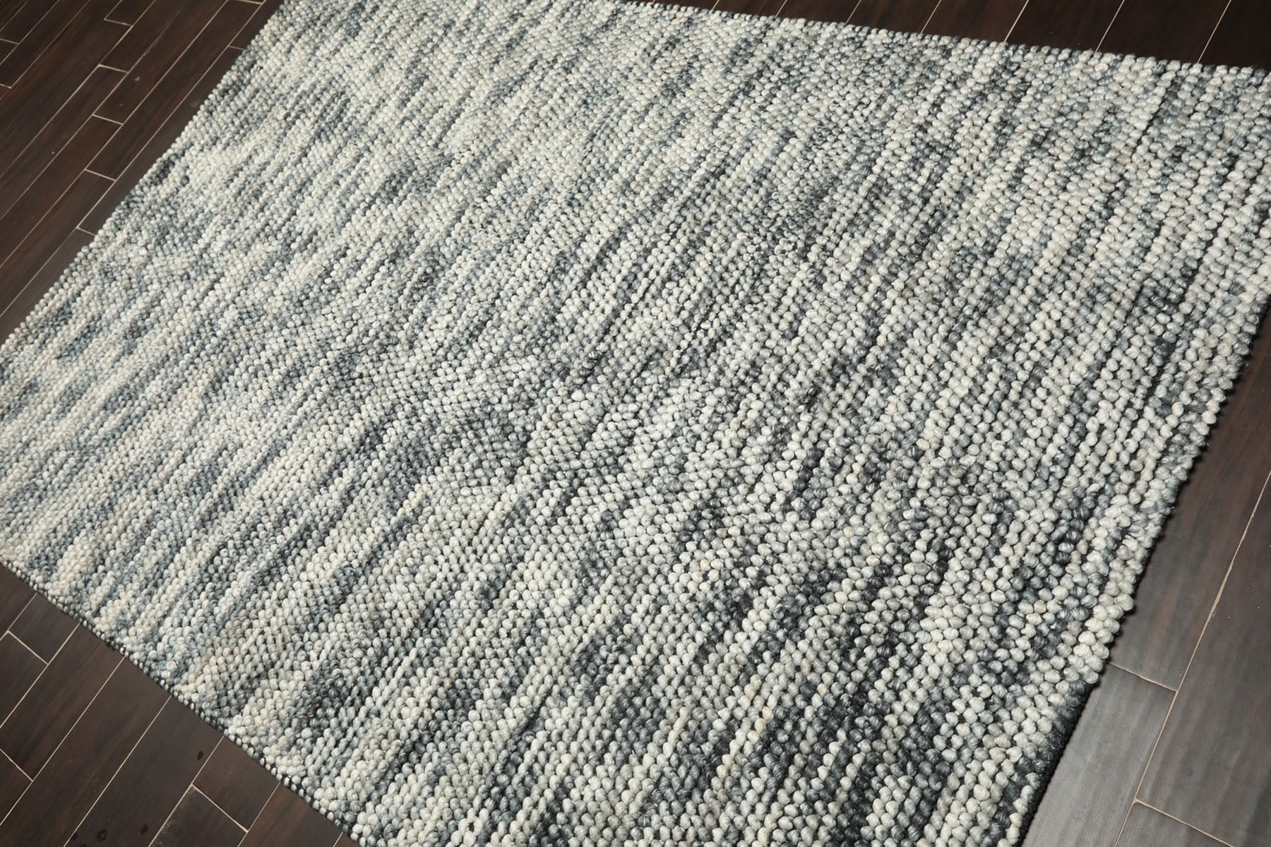 5x7 Ivory, Slate, Color Hand Tufted Oriental Area Rug Polyster/Cotton Blend Contemporary Oriental Rug