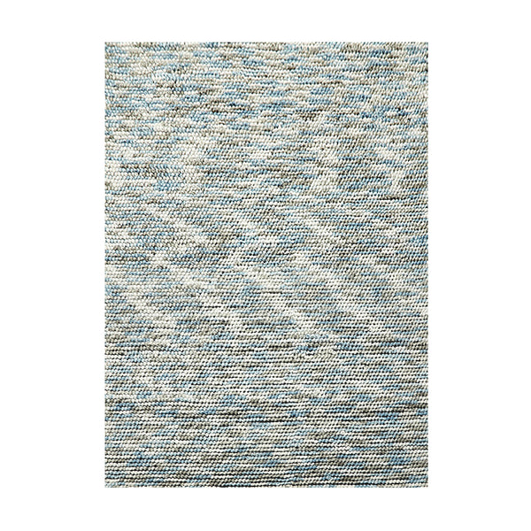 5x7 Ivory, Blue & Gray Hand Tufted Oriental Area Rug – Polyester Cotton Blend Contemporary Rug
