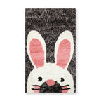 3x5 Gray, Black, Ivory Color Hand Tufted Oriental Area Rug Polyster/Cotton Blend Novelty Oriental Rug