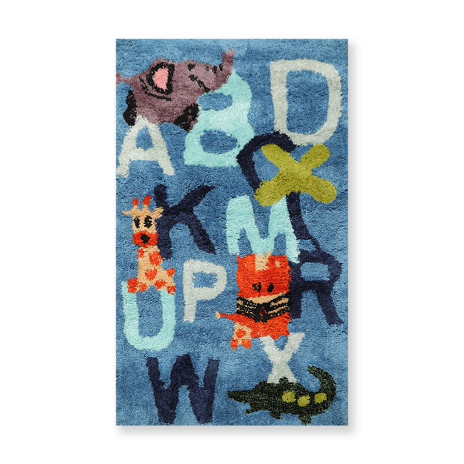 3x5 Blue, Multi, Color Hand Tufted Oriental Area Rug Polyster/Cotton Blend Novelty Oriental Rug Hover Image