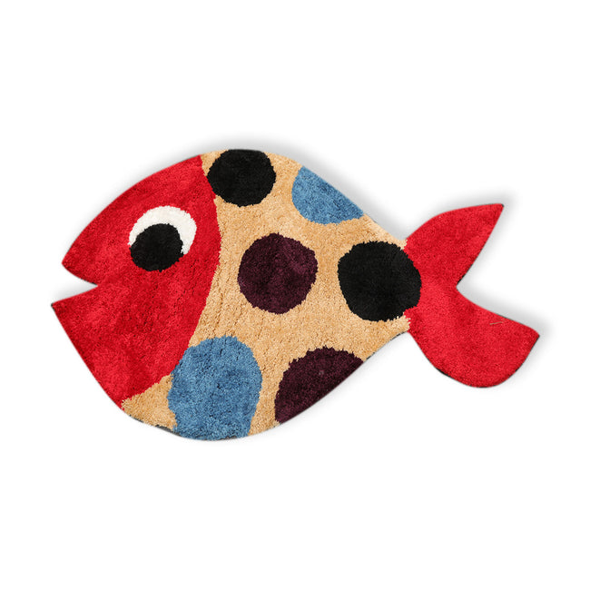 3x5 Red, Multi, Color Hand Tufted Oriental Area Rug Polyster/Cotton Blend Novelty Oriental Rug Hover Image