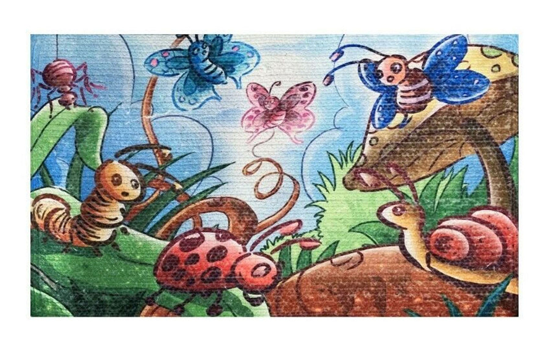 2x3 Multi Color, , Color Hand Made Braided Mat 100% Polyester� Modern & Contemporary Oriental Rug