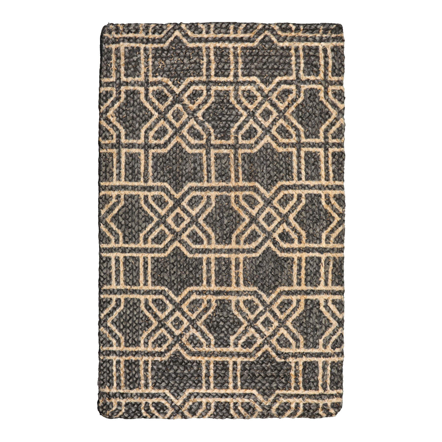 2x3 Brown, Beige, Color Hand Made Braided Mat Handspun Jute Modern & Contemporary Oriental Rug