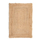 2x3 Natural, , Color Hand Made Braided Mat Handspun Jute Modern & Contemporary Oriental Rug